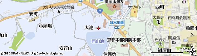 京都府亀岡市安町（大池）周辺の地図