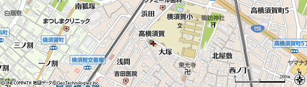 愛知県東海市高横須賀町塩田周辺の地図