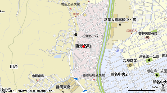 〒420-0914 静岡県静岡市葵区西瀬名町の地図