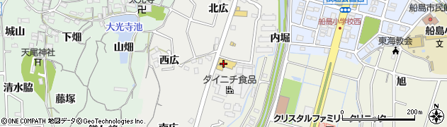 愛知県東海市富木島町（東広）周辺の地図