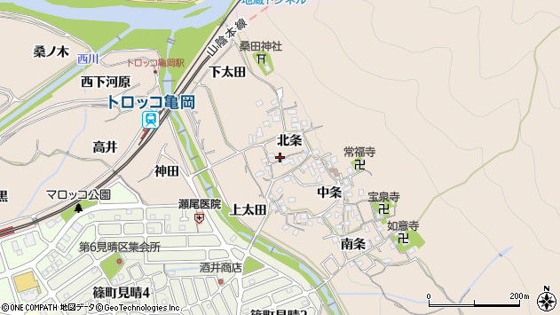 〒621-0825 京都府亀岡市篠町山本の地図