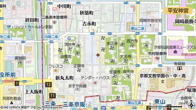 〒606-8354 京都府京都市左京区頭町の地図