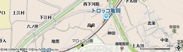 京都府亀岡市篠町山本高井周辺の地図