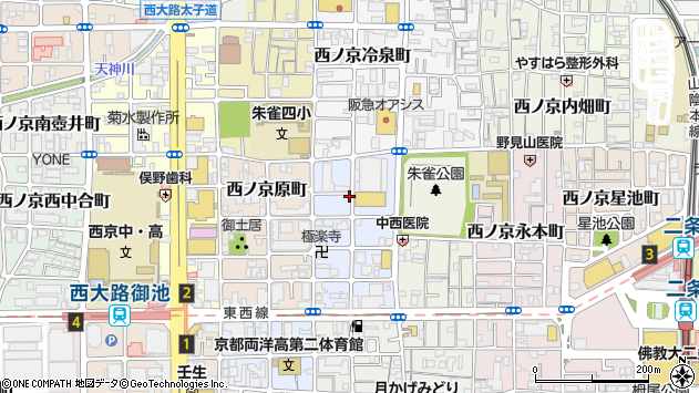 〒604-8425 京都府京都市中京区西ノ京銅駝町の地図