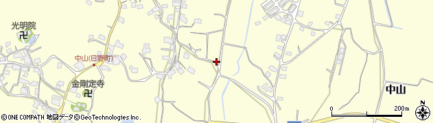 滋賀県日野町（蒲生郡）中山周辺の地図