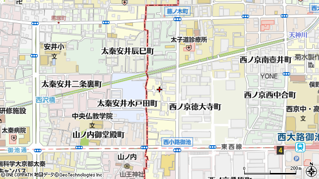 〒604-8444 京都府京都市中京区西ノ京月輪町の地図