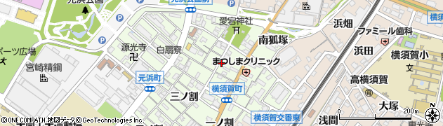 愛知県東海市横須賀町（四ノ割）周辺の地図