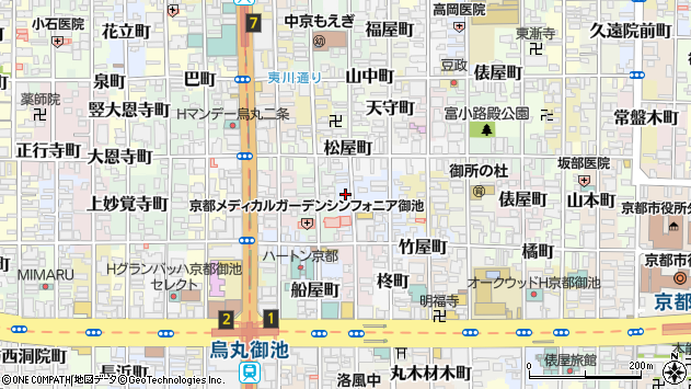 〒604-0832 京都府京都市中京区間之町通二条下る鍵屋町の地図