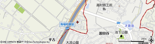 愛知県豊田市駒場町（茶袋）周辺の地図