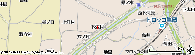 京都府亀岡市篠町山本下江村周辺の地図
