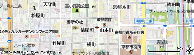 京都府京都市中京区尾張町周辺の地図