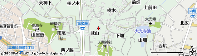 愛知県東海市大田町城山周辺の地図