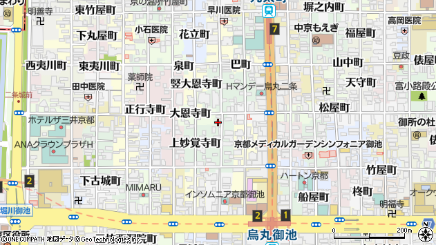 〒604-0021 京都府京都市中京区蛸薬師町の地図