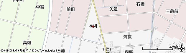 愛知県豊田市畝部西町（本川）周辺の地図