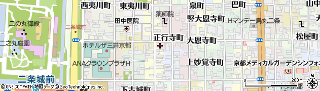 京都府京都市中京区正行寺町周辺の地図
