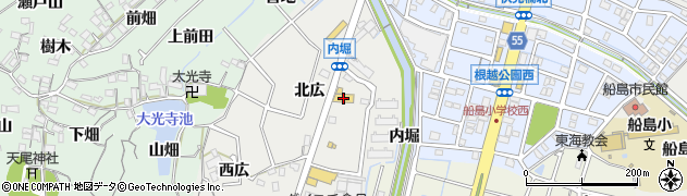 愛知県東海市富木島町（北広）周辺の地図