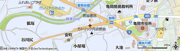 京都府亀岡市安町（小屋場）周辺の地図