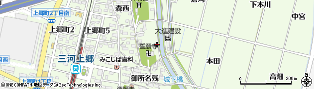 愛知県豊田市上郷町周辺の地図