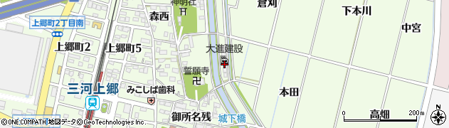 愛知県豊田市上郷町本田周辺の地図
