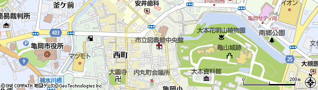 亀岡市立図書館　中央館周辺の地図
