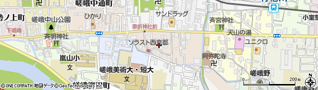 京都府京都市右京区嵯峨明星町周辺の地図