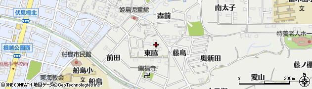 愛知県東海市富木島町（東脇）周辺の地図