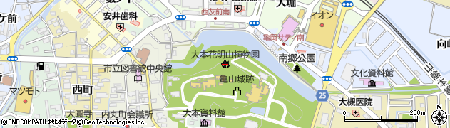 大本花明山植物園周辺の地図