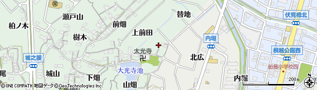 愛知県東海市大田町上前田5周辺の地図