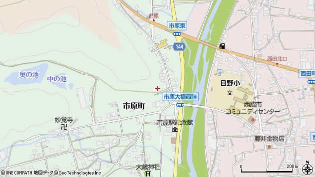 〒677-0004 兵庫県西脇市市原町の地図
