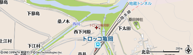 京都府亀岡市篠町山本東下河原周辺の地図