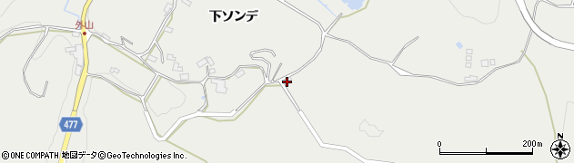 愛知県岡崎市外山町（大上）周辺の地図