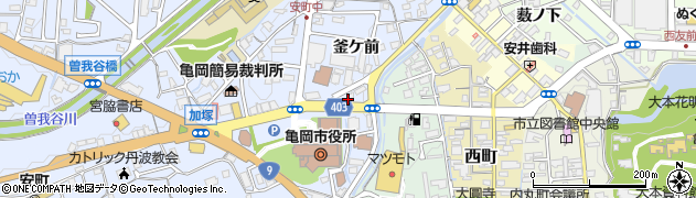 京都府亀岡市安町（釜ケ前）周辺の地図