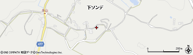 愛知県岡崎市外山町（下ヂンデ）周辺の地図