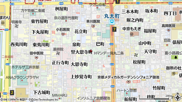 〒604-0011 京都府京都市中京区冷泉町の地図