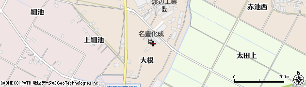 愛知県豊田市若林東町大根周辺の地図