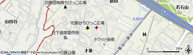 愛知県豊田市花園町花園台周辺の地図