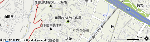 愛知県豊田市花園町（花園台）周辺の地図