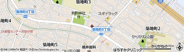 愛知県刈谷市築地町周辺の地図