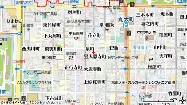 〒604-0012 京都府京都市中京区竪大恩寺町の地図