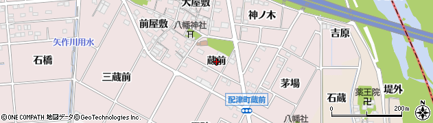 愛知県豊田市配津町（蔵前）周辺の地図