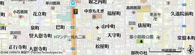 京都府京都市中京区山中町周辺の地図