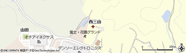 愛知県岡崎市恵田町西三山周辺の地図
