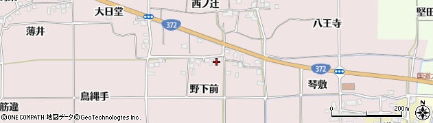 京都府亀岡市稗田野町佐伯（野下前）周辺の地図