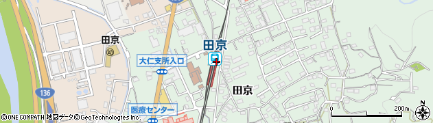 田京駅周辺の地図