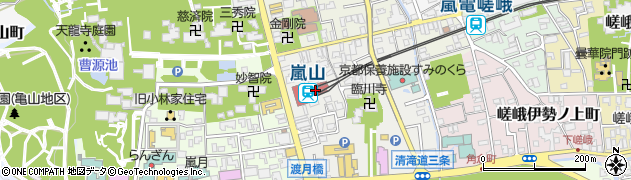 嵐山駅周辺の地図