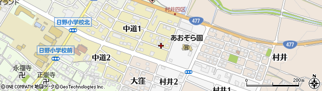滋賀県蒲生郡日野町中道1丁目100周辺の地図