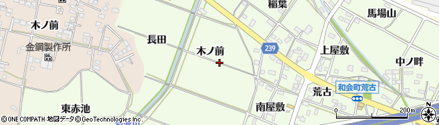 愛知県豊田市和会町木ノ前周辺の地図