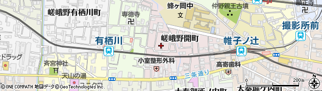 京都府京都市右京区嵯峨野開町周辺の地図