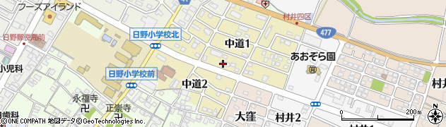 滋賀県蒲生郡日野町中道1丁目69周辺の地図