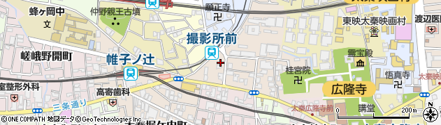 京都府京都市右京区太秦西蜂岡町周辺の地図
